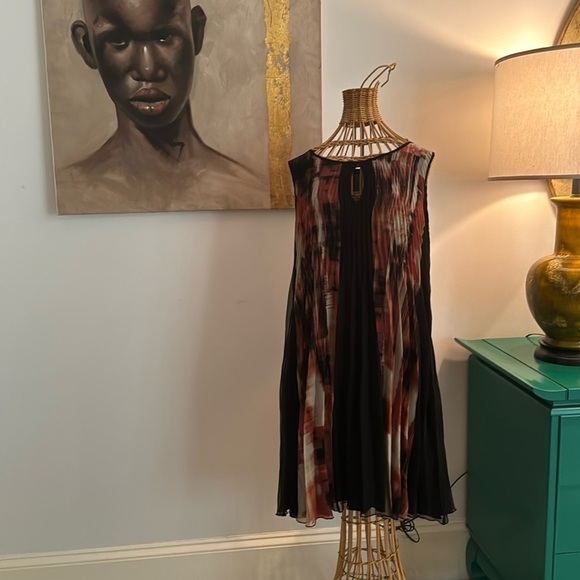 Komarov beautiful black rusty and cream colored dress - Picture 2 of 10